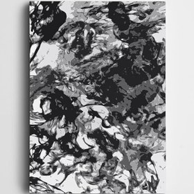 Resim Soyut Siyah Beyaz Kanvas Tablo 35 x 50 CM 