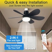 Resim XBATE Akıllı Tavan Fanı Işıklı, Uzaktan Kumanda, Ayarlanabilir LED, 6 Bıçaklı, 3 Hız, 3 Renk, E27/26 Taban - Siyah Bitiş, Tavan Montaj, Kablolu, 85V-265V Gerilim, Pil Dahil Değil, Yatak Odası, Mutfak, Çalışma, Çalışma Aydınlatması için Fan Işığı | Şık Siyah Fan | Elektronik Bileşenler 