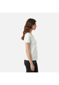 Resim Ekru Fila Kadın T-shirt Portello Slim V-neck Faw1166.10010 Ekru 