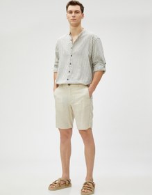 Resim Gömlek Uzun Kollu Dik Yaka Pamuklu 