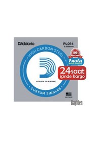 Resim D'addario Pl014 Elektro Ve Akustik Tek Tel Plain Steel 014 