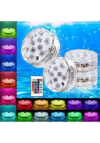 Resim LED IŞIKLI BARDAK ALTLIĞI RGB SUBMERSİBLE LED LİGHT IP68 REMOTE CONTROL 16 COLORS SU GEÇİRMEZ DEKOR DİSK IŞIK RGB KUMANDALI RENKLİ LED IŞIK Çok Renkli 