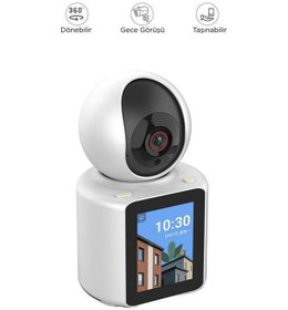 Resim Bebek Kamerası Monitörlü 360 Derece Dönebilen Full Hd Smart Ip Güvenlik Kamerası Cmr11 Beyaz 