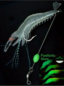 Resim Eagenset Fosforlu Glow Silikon Karides Yapay Yem Beyaz 