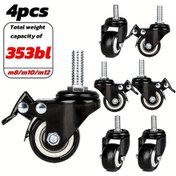 Resim Dashanshop 4 Parça 10mm Frenli Ağır Hizmet Döner Tekerlek 353 Kg Mobilya Tekerleği 