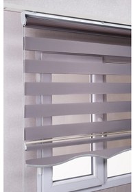 Resim Etekli Gri Düz Zebra Kaliteli Güneşlik Stor Perdele 