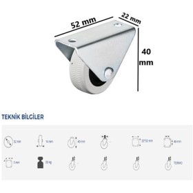 Resim ŞENEL Yapı Market 154 Sehpa Masa Ofis Mobilya Tekeri 32x14 Valiz Sabit Teker 
