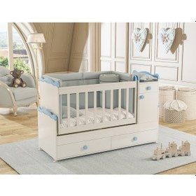 Resim Afillibebek Babysun Büyüyebilen Beşik 60X120 Mavi 