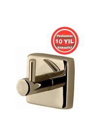 Resim Çelik Banyo Paslanmaz Pirinç Vizyon 1 Li Askılık Bornozluk Altın Gold Gold 