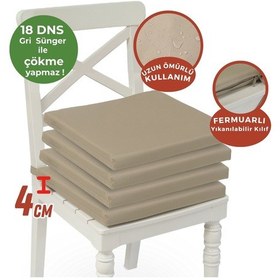 Resim Xpermate 4'lü Sandalye Minderi Su İtici Kumaş 40 x 40 CM Bej 