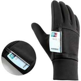 Resim Ty7i Kışlık Polar Motosiklet Eldivenleri - Sıcak Tutar, Rahat Kullanım, Model: Siyah Beyaz - Siyah - Kırmızı 