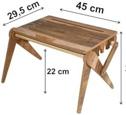 Resim HOLTECH Katlanır Ayaklı Laptop Sehpası Ayarlanabilir Ahşap CEVİZ 