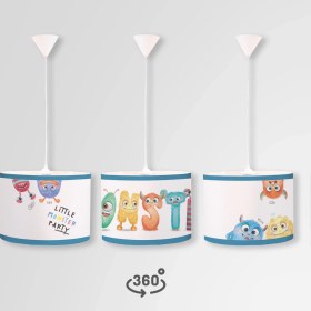 Resim Popcorn Kids Monster Daire Sarkıt Aydınlatma (Large) 