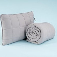 Resim Kullanımı Kolay Tek Kişilik Yastık Alezi Ve Yorgan Seti 170x230 Cm Gri - Egeo Life Serisi 