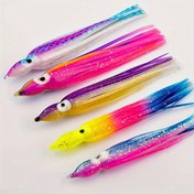 Resim Paket başına 5 adet, 15.24cm/17.78cm/20.32cm PVC Işık Saçan Kalamar Yumuşak Jig, Slow Pitch Olta Balığı, İstiridye ve Ahtapotlar için Avcılık Oltası 