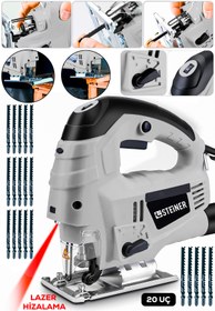 Resim teknotrust 4600W Lazerli Dekupaj Testere, 6 Kademe, Pandül Ayarlı, Metal Kesim, 20 Uç 