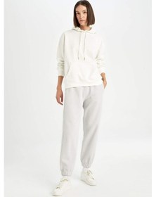 Resim Defacto Standart Boy Beli Paçası Lastikli Cepli Basic Düz Kalın Kumaş Jogger Eşofman Altı D9934AX24WNGR431 Gri 