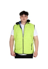 Resim Mode Xl Büyük Beden Erkek Kapüşonlu Fermuarlı Şişme Yelek U24700 Koyu Yeşil 