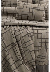 Resim Megan 4 Parça Çift Kişilik Yatak Örtüsü Seti Kahverengi 240 X 260 Cm Kahverengi 