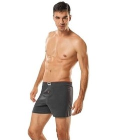 Resim 6'Lı Tutku Düz Boxer /Külot Erkek %100 Pamuk Düğmeli Füme 