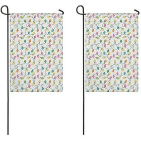Resim Noel Desenli 2 Li Bahçe Bayrağı Seti, Çift Taraflı 12x120 İnç Açık Alan İçin 12+ 