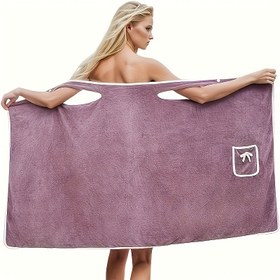 Resim Kadınlar İçin Ultra Yumuşak Mercan Kadife Bornoz - Kalın Emici Spa Sabahlığı, Solma Dirençli ve Sadece Elde Yıkanabilir, Sıcak Banyo, Kaplıca ve Rahatlama için Çağdaş Tarz 