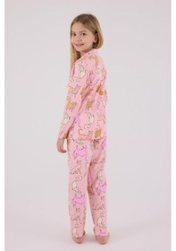 Resim Rolypoly Kız Çocuk Gömlek Pijama Açık Pembe-1761 Pembe 