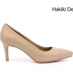Resim GÖNDERİ(R) Kadın Nude Platinum Sivri Burun İnce Topuklu Hakiki Deri Stiletto 