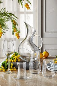 Resim Elegance 49 Parça 12 Kişilik Cam Bardak Seti - Çeyizlik Su Ve Çay Takımı Şeffaf 