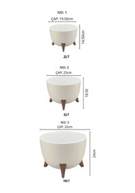 Resim Nandy Home Ufo Model 3'lü Saksı Seti Siyah 