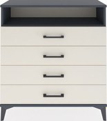 Resim Arges Şifonyer Tek Raflı 4 Çekmeceli 88x30x96 Antrasit-aytaşı Antrasit 