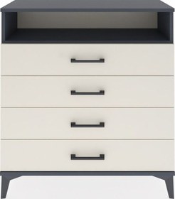 Resim Arges Şifonyer Tek Raflı 4 Çekmeceli 88x30x96 Antrasit-aytaşı Antrasit 