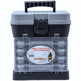 Resim SAVEX Tabureli Balıkçı Takım Çantası - 4 Çekmeceli - Gri 