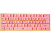 Resim 61 Tuşlu Kablosuz Klavye Bt+2.4g Çift Modlu Klavye Rgb Arka Aydınlatma Efekti Abs İki Renkli Enjeksiyon Kalıplama Tuş Takımı Pembe 