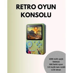 Resim teknodayım TV Bağlantılı 500 Oyunlu Mini Gameboy Konsol 