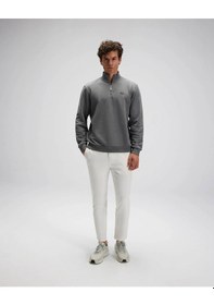 Resim Ellesse Yarım Fermuarlı Antrasit Erkek Sweatshirt Em580 Antrasit 