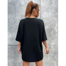 Resim Nemere Baskılı Oversize T-Shirt - Siyah 