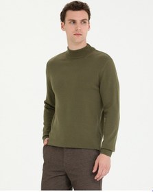 Resim Pierre Cardin Erkek Koyu Haki Triko Kazak 50276161-vr111 Koyu Haki 