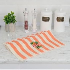 Resim Soft Oren Mutfak Havlusu - Ekru/Turuncu - 40X66 Cm 