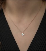 Resim 925 Ayar Minimal Yelken Kolye Kadın Gümüş Kolye 