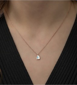 Resim 925 Ayar Minimal Yelken Kolye Kadın Gümüş Kolye 