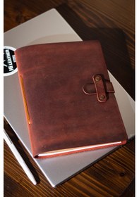 Resim Kişiye İsme Özel Hakiki Deri A5 Defter / Ajanda Rose 