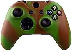 Resim G-MOTIONS Xbox One Controller için koruyucu kılıf, Xbox denetleyicisi için silikon koruma, denetleyicinizi kirlenmeye karşı korur ve tamponlarda ek koruma sağlar (yeşil/kahverengi) 