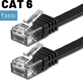 Resim IRENIS CAT6 Yassı Ethernet (Network, LAN) Kablosu, Siyah, 5 metre 