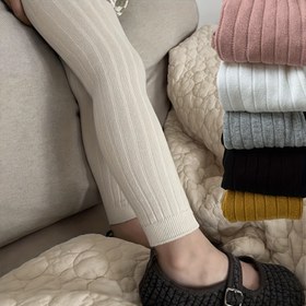 Resim Kızlar için Kabartmalı Örgü 7/8 Uzunlukta Taytlar - Esnek Ayak Bileği Açıklığı, Rahat Kesim, Düz Renk Bahar Taytları Günlük ve Katmanlama İçin, Sadece Elde Yıkama, Mevsimsel Giyim, Çok Yönlü Stil, Konforlu Kumaş 