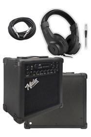 Resim AyrStore MGA-25BKBT-HD ŞARJLI Elektro Gitar Amfisi 25 Watt USB Bluetooth Distortion Kulaklık ve Kablo 