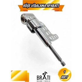 Resim BRATİ HAND TOOLS Köşe Vidalama Adaptörü Açılı Dar Alan Matkap Adaptörü Matkap Ucu 1/4'' 
