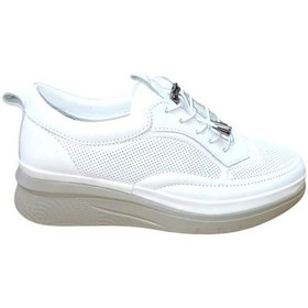 Resim Modessa 121 Kadın Hakiki Deri Casual Comfort Ayakkabı Beyaz Siyah 