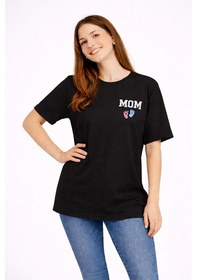 Resim Nevermind Anne Baba Kombini Mom Dad Baskılı Çift Tişört Oversize Unisex 2 L Siyah 