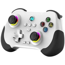 Resim Z01 Pc/ps4/ps3/ıos/switch/android Telefon Tv Tablet Titreşimli Rgb Bluetooth Joystick Gamepad Beyaz 